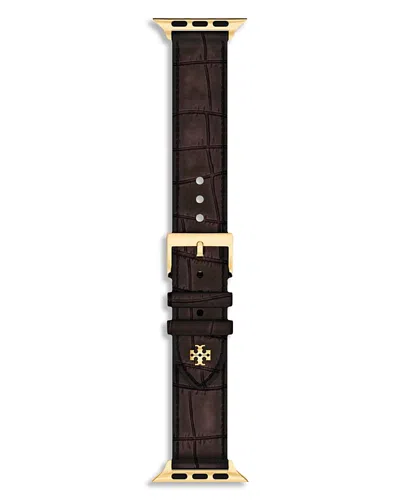 Tory Burch Kira Brown Leather Band For Apple Watch, 38-46mm