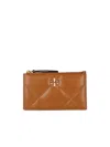 Tory Burch Quilted Leather Wallet And Cardholder Slot In Brown
