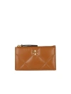Tory Burch Quilted Leather Wallet And Cardholder Slot In Brown