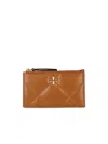 Tory Burch Quilted Leather Wallet And Cardholder Slot In Brown