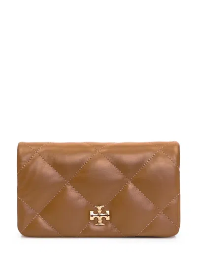 Tory Burch Kira Diamond Leather Shoulder Bag In Brown