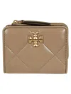 Tory Burch Quilted Buttoned Wallet In Brown