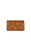 Tory Burch Kira Brown Leather Wallet In Tan