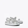 Tory Burch Kira Sports Sandals With Crystals In Argento