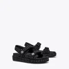 Tory Burch Kira Studded Suede Sports Sandals In Perfect Black/silver