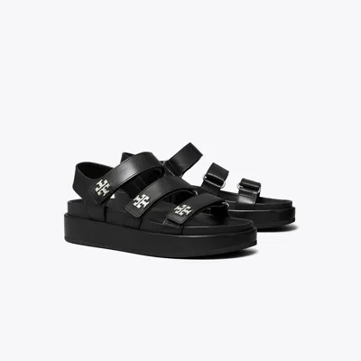 Tory Burch Kira Burch Triple-strap Sandal In Black