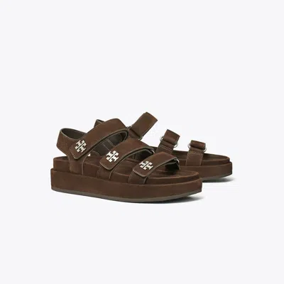 Tory Burch Kira Burch Triple-strap Sandal In Brown