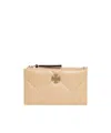 Tory Burch Logo Plaque Wallet In Nude