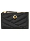 Tory Burch Kira Chevron Card Holder In Black