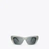 Tory Burch Kira Cat-eye Sunglasses In Milky Grey Green/dark Grey