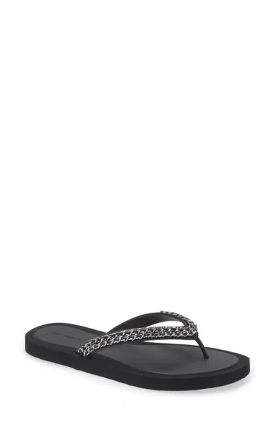 Tory Burch Kira Chain Flip Flop In Black