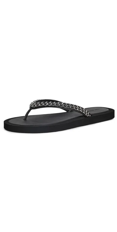 Tory Burch Kira Chain Flip Flops Perfect Black