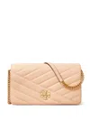 Tory Burch Kira Quilted Leather Wallet On A Chain In Coy Pink