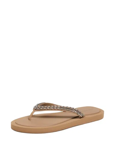 Tory Burch Kira Chain-link Flip Flops In Brown