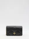 Tory Burch Mini Kira Quilted Leather Chain Clutch In Black
