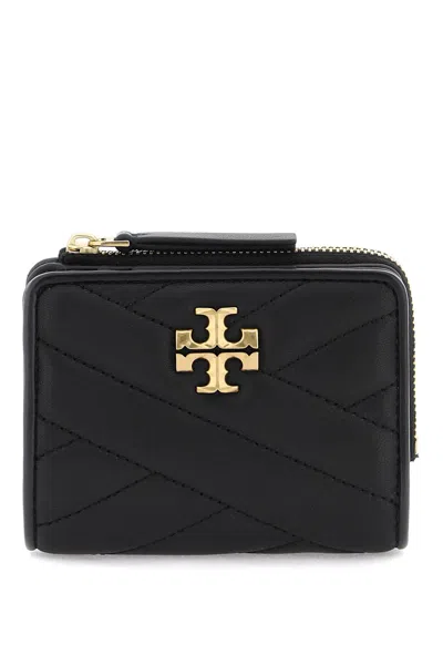 Tory Burch Kira Chevron Bi-fold Wallet In Black (black)