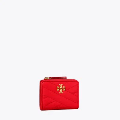 Tory Burch Kira Chevron Bi-fold Wallet In Brilliant Red