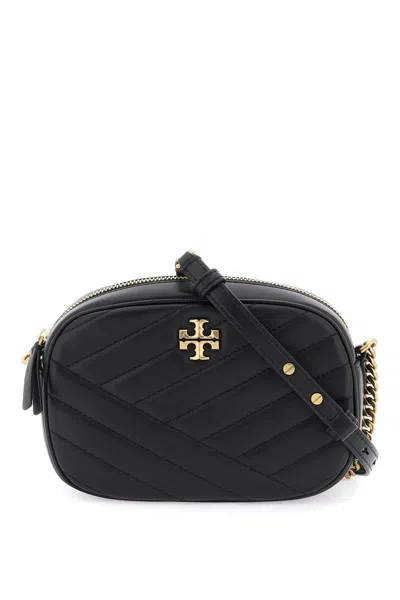 Tory Burch Kira Chevron Camera Handbag In Black Quilted Leather For Women