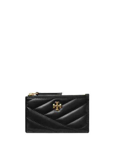 Tory Burch Kira Chevron Card Holder In Black