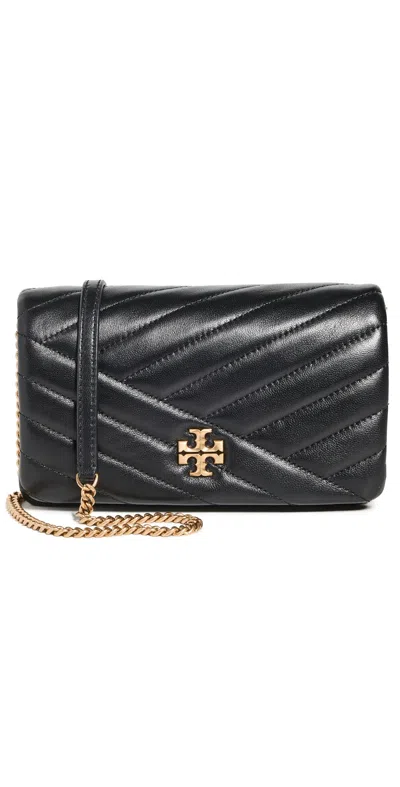 Tory Burch Kira Chevron Chain Wallet Black