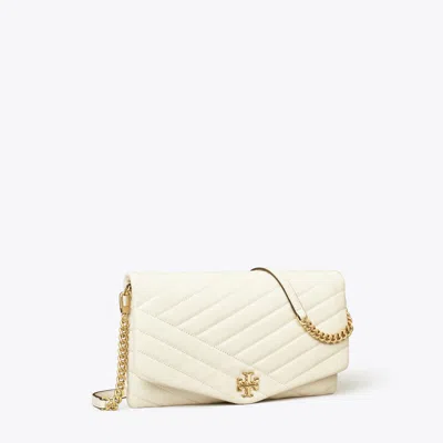 Tory Burch Kira Chevron Clutch In White