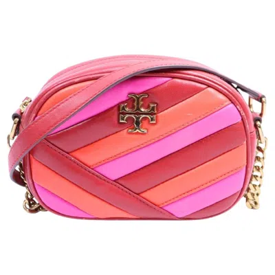 Pre-owned Tory Burch Kira Chevron Colorblock Camera Bag In Pink