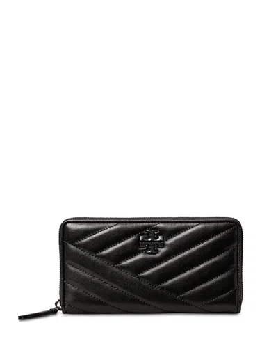 Tory Burch Kira Chevron Quilted Leather Continental Wallet In Black