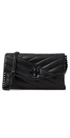 Tory Burch Kira Chevron Powder Coated Chain Wallet
