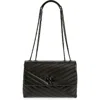 Tory Burch Small Kira Chevron Convertible Shoulder Bag In Black Silver