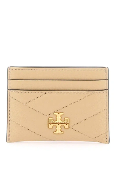 Tory Burch Kira Chevron Quilted Card Case In Beige