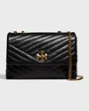 Tory Burch Kira Chevron-quilted Convertible Shoulder Bag In Black