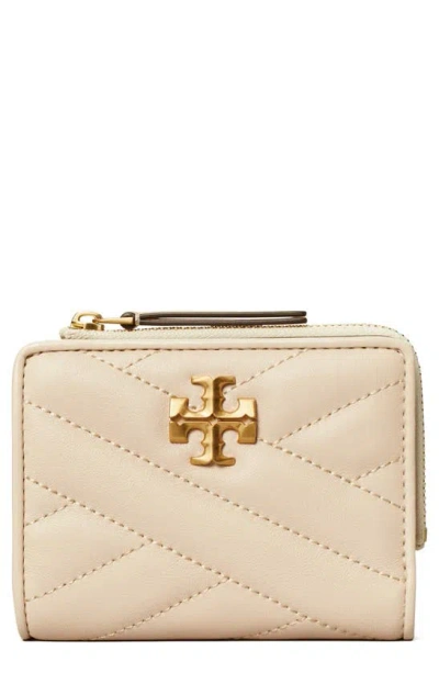 Tory Burch Kira Chevron Quilted Leather Bifold Wallet In New Cream