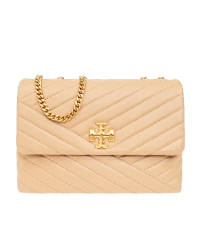 Tory Burch Kira Chevron-quilting Shoulder Bag In Nude
