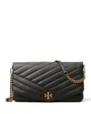 Tory Burch Black Kira Chevron Leather Cross Body Bag In Black