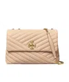 Tory Burch Kira Chevron Leather Crossbody Bag In Nude