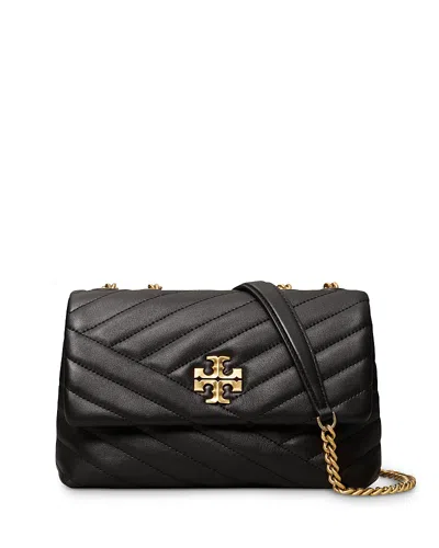 Tory Burch Kira Chevron Convertible Shoulder Bag In Black/rolled Brass