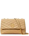 Tory Burch Kira Chevron Small Convertible Leather Shoulder Bag In Brown
