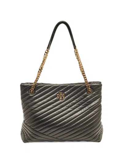 Pre-owned Tory Burch Kira Chevron Tote Bag In Black