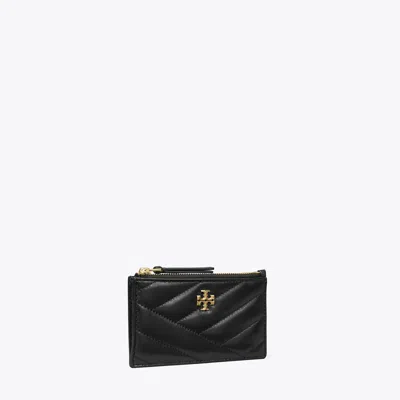 Tory Burch Kira Chevron Zip Card Case In Black