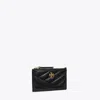 Tory Burch Kira Chevron Zip Card Case In Black