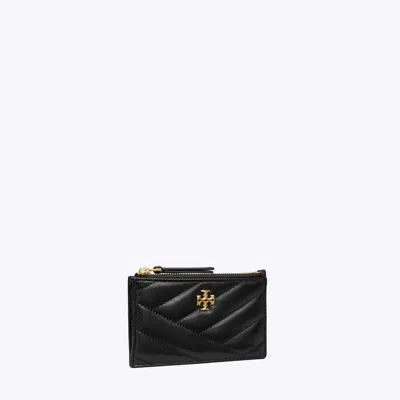 Tory Burch Kira Chevron Zip Card Case In Black