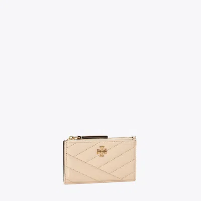 Tory Burch Kira Chevron Zip Card Case In New Cream