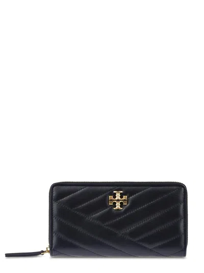 Tory Burch Kira Chevron Zip Continental Wallet In Black