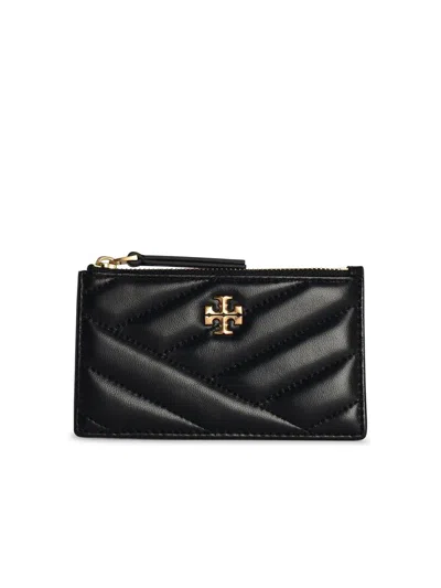 Tory Burch Kira Chevron Zipped Card Case In Black