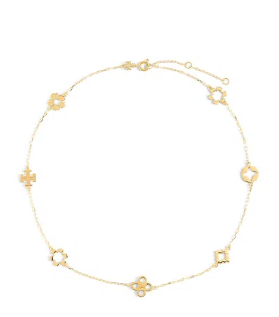 Tory Burch Kira Clover Chain Necklace In Gold