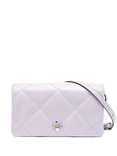 Tory Burch Kira Clover Chain Wallet In Purple