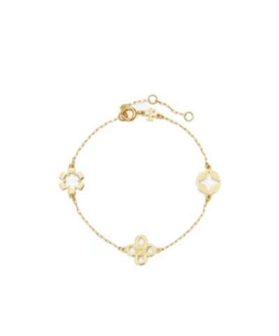 Tory Burch Kira Clover Bracelet In Tory Gold