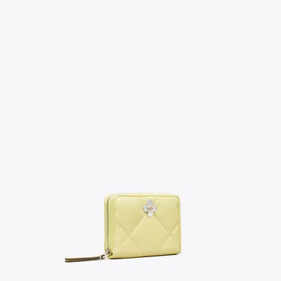Tory Burch Kira Clover Diamond Quilt Small Zip Around Wallet