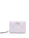 Tory Burch Kira Clover Diamond Quilt Zip-around Wallet In Purple