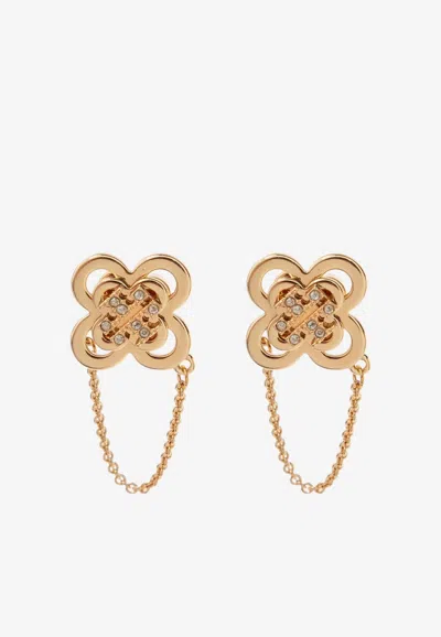 Tory Burch Kira Clover Drop Earrings In Gold